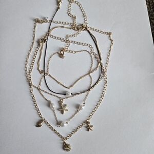 Wild Fable Gold Necklace Set with Star and Shell Charms